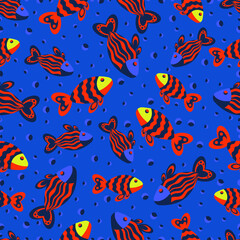 Fototapeta na wymiar bright and juicy fish pattern