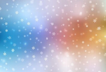 Light Blue, Yellow vector backdrop in holiday style.
