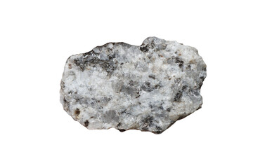 pegmatite granite rock isolated on white background.