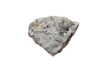 pegmatite granite rock isolated on white background.