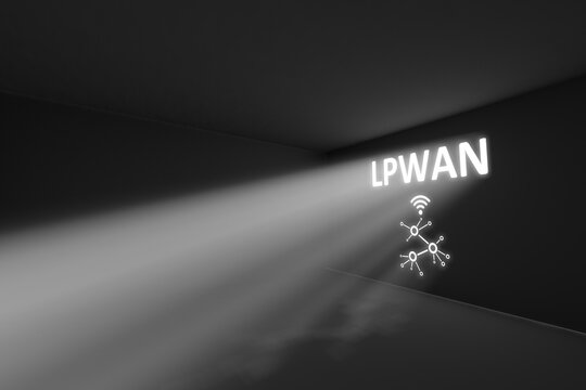 LPWAN rays volume light concept 3d illustration