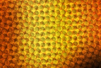 Dark Orange vector background with bubbles.