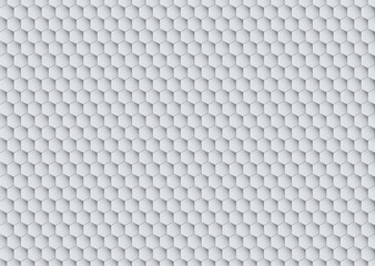 Hexagon seamless pattern graphic tech ornament. Vector geometry grey grid with shadow. Technology abstract texture with digital cell. Horizontal background.