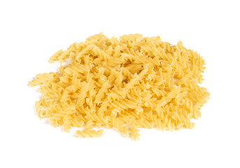 Fresh Raw Pasta on White Background