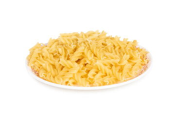 Fresh Raw Pasta on White Background