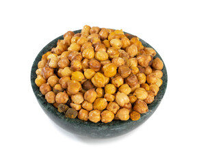 Roasted Chickpea or Dry Gram on White Background
