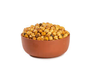 Roasted Chickpea or Dry Gram on White Background