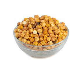 Roasted Chickpea or Dry Gram on White Background