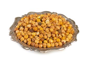 Roasted Chickpea or Dry Gram on White Background