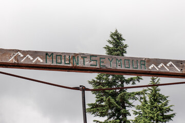 View of wooden sign 