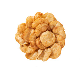 Indian Traditional Street Snack Puri or Gol Gappa on White Background