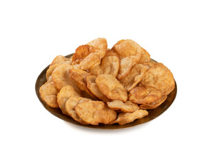 Indian Traditional Street Snack Puri or Gol Gappa on White Background