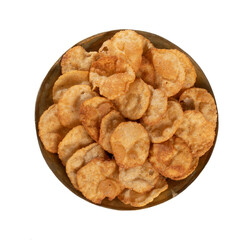 Indian Traditional Street Snack Puri or Gol Gappa on White Background