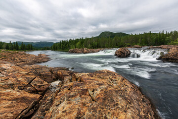 Rapids on the beautiful river in Norway