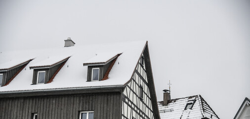 Blick auf die Natur bei Schneewetter