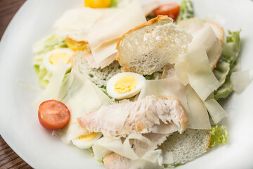 Appetizing salad, healthy food. Fresh fruit