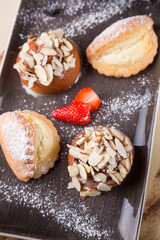 dessert with cottage cheese and muffins with nuts