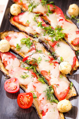 eggplant baked with cheese and tomatoes