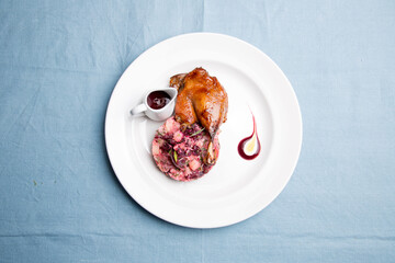 Meat and fish appetizer for lunch. Balkan cuisine