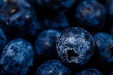 Makro reife frische Blaubeeren 