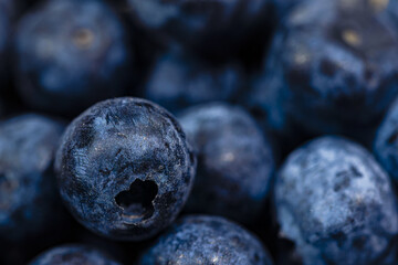 Makro reife frische Blaubeeren 