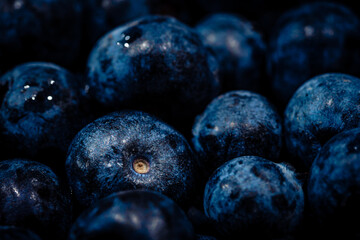 Makro reife frische Blaubeeren 