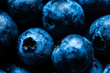 Makro reife frische Blaubeeren 