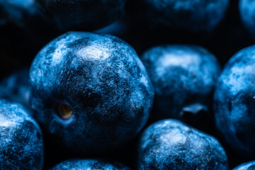 Makro reife frische Blaubeeren 