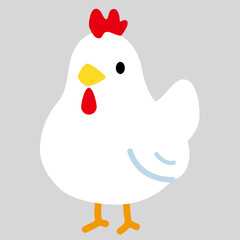 丸みを帯びたシルエットにわとりななめ(線なし)