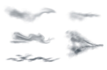 Wind gusts on white background, illustration. Weather conditions