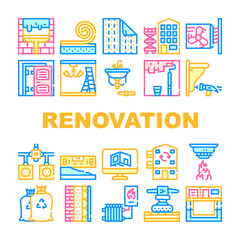 Fototapeta premium Home Renovation Repair Collection Icons Set Vector