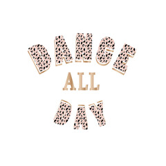 leopard text pink pretty shine wildlife animal dance tee illustration art vector