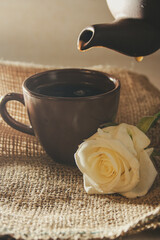 cup of coffee and cookies