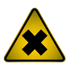 Obraz premium cross road warning sign