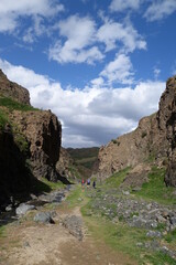 Fototapeta na wymiar Mongolia scenery with beautiful nature, sky and animals
