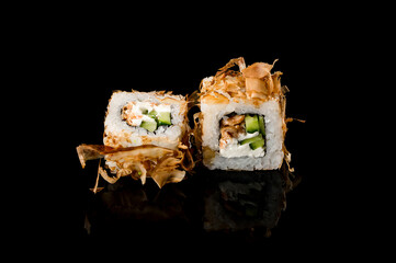 Delicious roll with eel. Japanese food