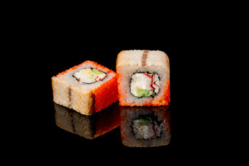 Delicious roll with eel. Japanese food