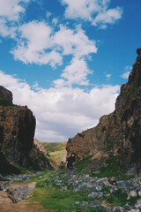 Mongolia scenery with beautiful nature, sky and animals