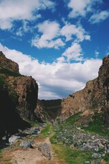 Fototapeta na wymiar Mongolia scenery with beautiful nature, sky and animals