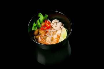 Miso soup with vegetables. Japanese food