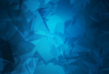 Dark BLUE vector texture with abstract poly forms.