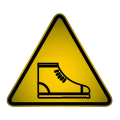 Warning sign wear safety shoes symbol sign Vector Image