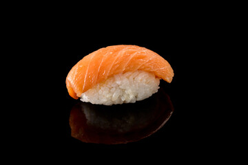 Sushi, a piece of fish with rice. Japanese food