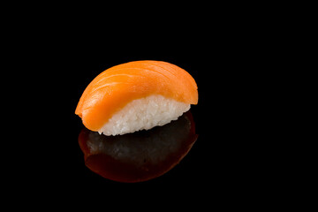 Sushi, a piece of fish with rice. Japanese food