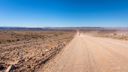 Road trip on gravel roads to Ai-Ais, Namibia.
