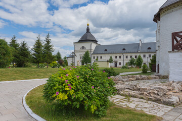 Fototapeta na wymiar Sviyazhsk island view of the Assumption Monastery, photo taken on a sunny summer day