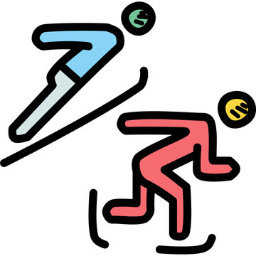 skiers and skaters in action clip art preview
