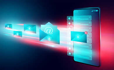 Email service security and electronic mail message and web mail on smartphone