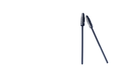 eyelash brushes on white background