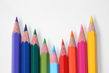 color pencils isolated on white background